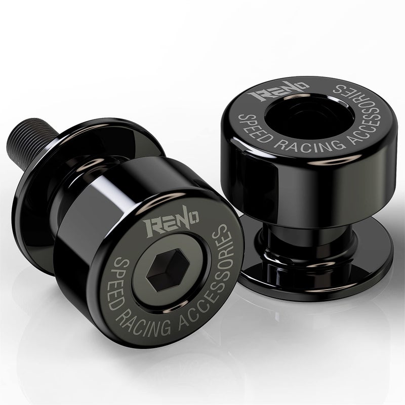 رينو RENO SP1-M8 الألومنيوم للدراجات النارية Swingarm Spools Slider PRO متوافق مع نماذج مختارة (أسود، 2 قطعة) - Image 1